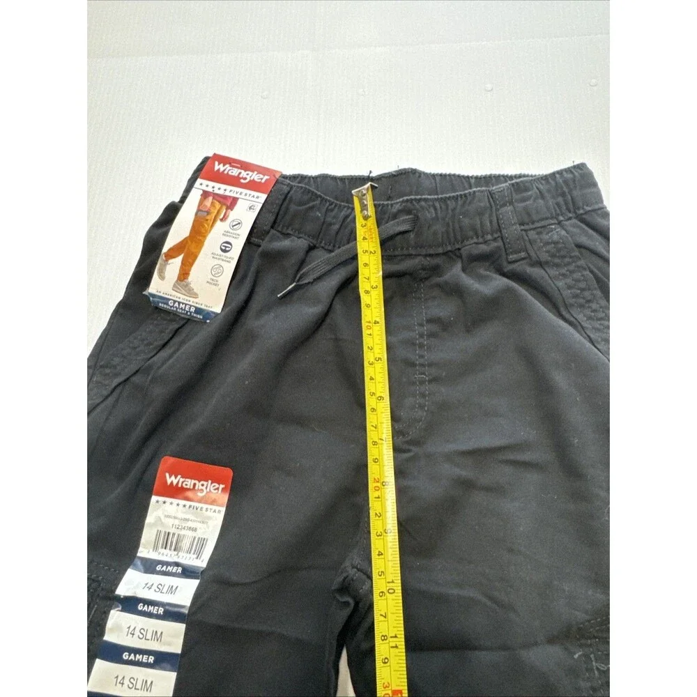 Wrangler Boys Five Star Gamer Cargo Jogger Pants Black NWT Size 14 Slim